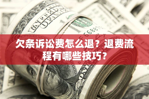 北京欠条诉讼费怎么退？退费流程有哪些技巧？